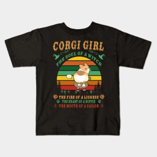 Corgi Girl - Witch - Lioness - Hippie - Sailor (94) Kids T-Shirt